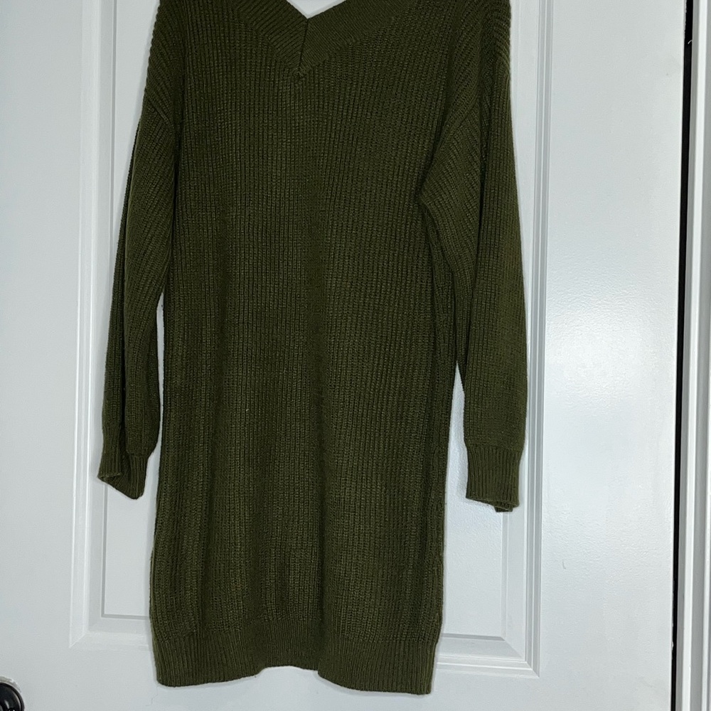 Olive Green sweater dress